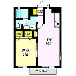 プラネットA 1LDKの間取図画像