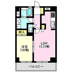 TWINSOLZERO 1LDKの間取図画像