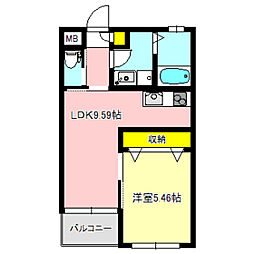 レヴィーナミエ 1LDKの間取図画像