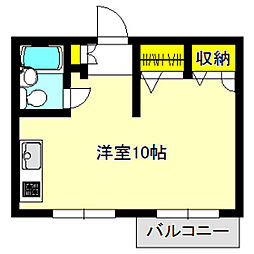 丸茂レジデンス南 ワンルームの間取図画像