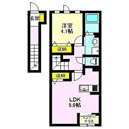 モンヴェール 1LDKの間取図画像