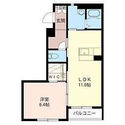 ビューグランドA 1LDKの間取図画像