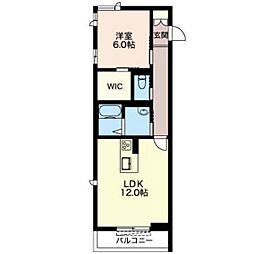 ツリートップ 1LDKの間取図画像