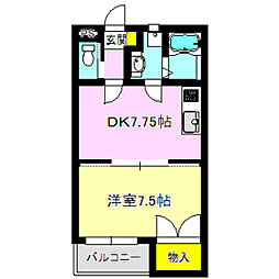 クオリティマンションKD 1DKの間取図画像