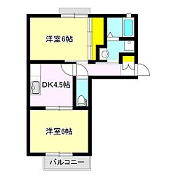 シュー・フレール 2DKの間取図画像
