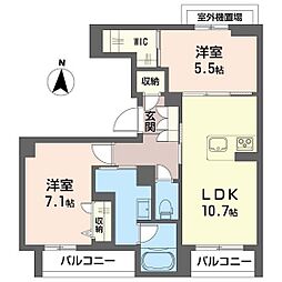 ベルフォーレ II 2LDKの間取図画像
