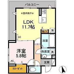 sanctuary court(サンクチュアリ コート) 1LDKの間取図画像