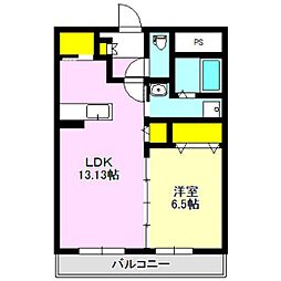 NEWWELLCOURT高崎問屋町 1LDKの間取図画像