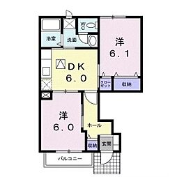 サンリット 2DKの間取図画像