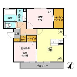 Sola'tioTAKASAKI 2LDKの間取図画像