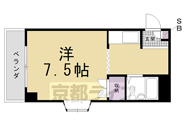 グランタック竜安寺 102｜京都府京都市右京区龍安寺塔ノ下町(賃貸マンション1K・1階・19.00㎡)の写真 その2