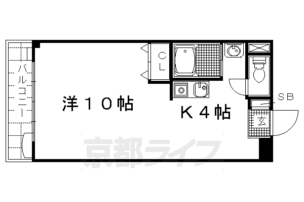 京都府京都市右京区西院矢掛町(賃貸マンション1K・3階・28.00㎡)の写真 その2