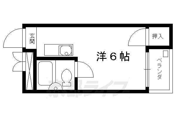 Ｍ’ｓ太秦 4-C｜京都府京都市右京区太秦石垣町(賃貸マンション1K・4階・16.89㎡)の写真 その2