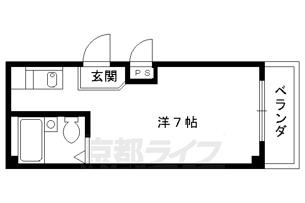 京都府京都市下京区平野町(賃貸マンション1K・2階・15.43㎡)の写真 その2