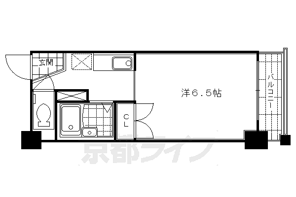 レジデンス・オザック 404｜京都府京都市右京区西院下花田町(賃貸マンション1K・4階・19.00㎡)の写真 その2