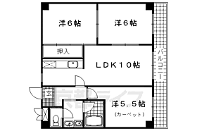 シルバーシャトー太秦 400 ｜ 京都府京都市右京区太秦森ケ西町（賃貸マンション3LDK・4階・58.00㎡） その2