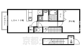 京都府京都市右京区梅津堤下町（賃貸アパート1LDK・2階・42.37㎡） その2