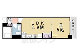 モア七条 4階1LDKの間取り