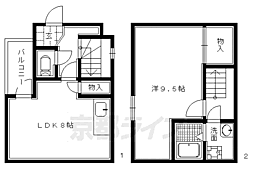 アルカス千本通 1階1LDKの間取り