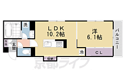 D-ROOM壬生森町 1LDKの間取図画像
