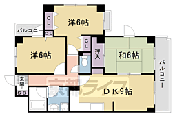 カリオン大町 3LDKの間取図画像