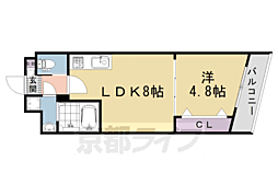ARCA嵯峨嵐山 1LDKの間取図画像
