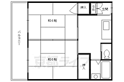 弥栄マンション1 2DKの間取図画像