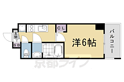 プロヴィスタ京都西院 9階1Kの間取り
