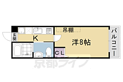 フラッティケイ 1Kの間取図画像