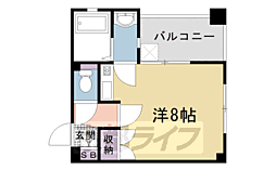 ドゥエル西院 ワンルームの間取図画像