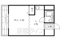 グッディライフ御幸町 1Kの間取図画像