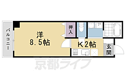 押おいけ 1Kの間取図画像