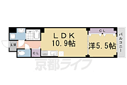 アドマステラス壬生松原 1LDKの間取図画像