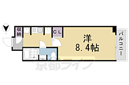 SWISS京都堀川WEST 1Kの間取図画像