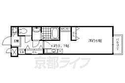アスヴェル京都二条烏丸 ワンルームの間取図画像