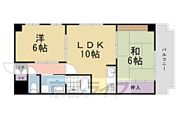 サン・フローネ川宗 2LDKの間取図画像