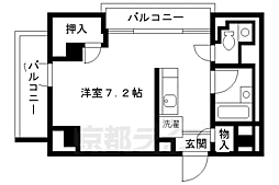 パインフィールド御池 1Kの間取図画像