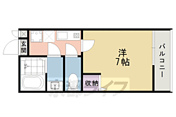 イーストコート東山 1Kの間取図画像