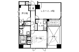 サンマンションドゥーシェ室町冷泉町 2LDKの間取図画像