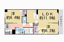 シャーメゾン京都六角大宮 2LDKの間取図画像
