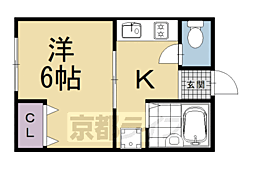 阪急アパート 1Kの間取図画像