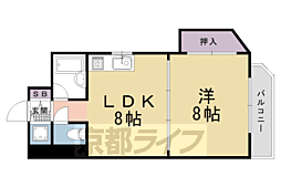 グランドーム春日 1LDKの間取図画像
