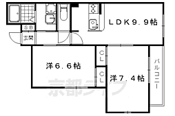 リジェール御池 2LDKの間取図画像