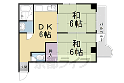 プラザ篠 2DKの間取図画像