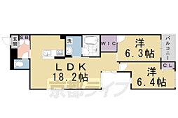 シャーメゾン洛央 2LDKの間取図画像