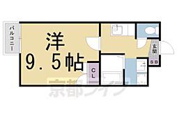 ピースフル朱雀 1Kの間取図画像