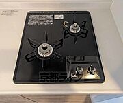 2口ガスコンロ付きのキッチン