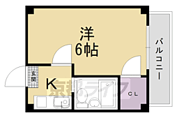 ラ・トゥール西院 1Kの間取図画像