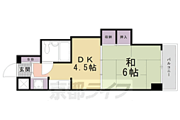 コスモST河原町 1DKの間取図画像