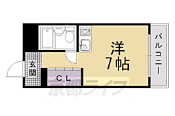 グランデ西京極 ワンルームの間取図画像
